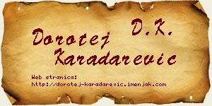 Dorotej Karadarević vizit kartica